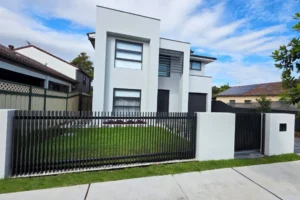 Well-crafted fence installation showcasing clean lines and detail