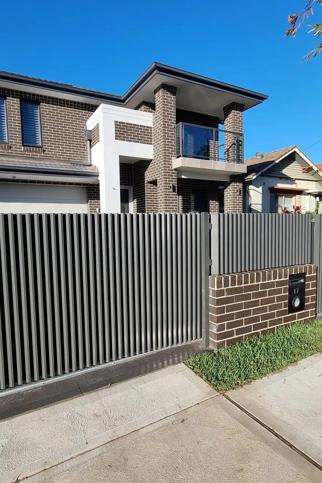 Newly installed fence providing privacy and boundary definition