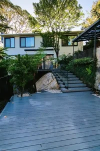 Eco-friendly composite decking with a sleek, contemporary look