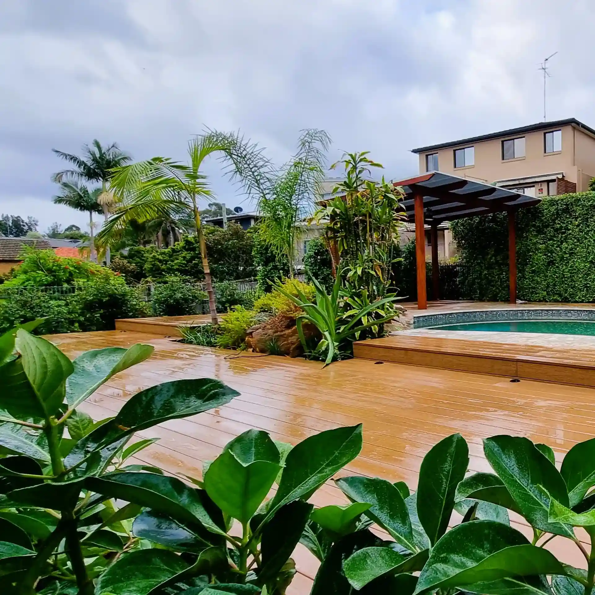 Landscaping Mistakes in Sydney with uneven lawn and overgrown plants, addressed by Arianya to help homeowners avoid common issues.