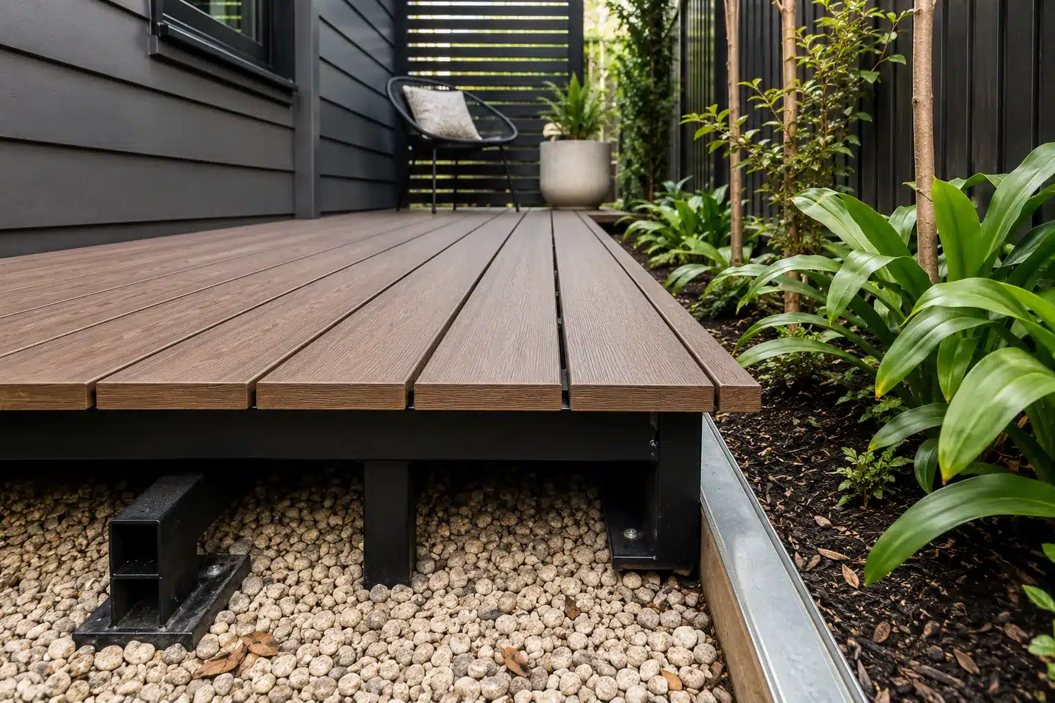 composite decking Sydney ventilation in shaded area